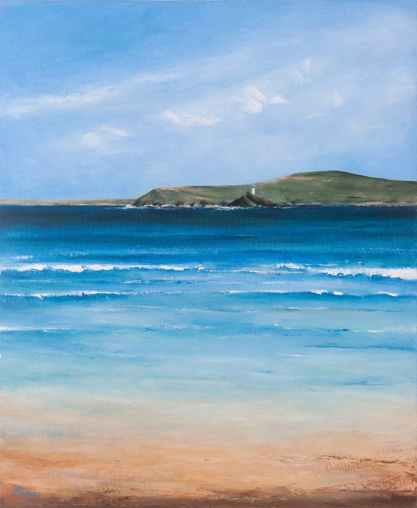 Godrevy Lighthouse - Original oil painting by Jan Rogers.