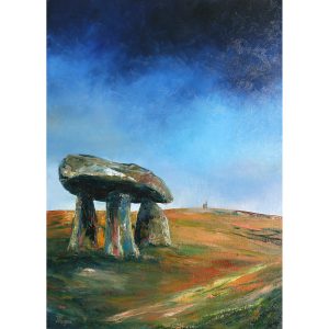 Lanyon Quoit. Original oil painting by Jan Rogers.