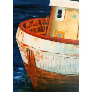 Newlyn Fishing Trawler. Original oil painting by Jan Rogers.