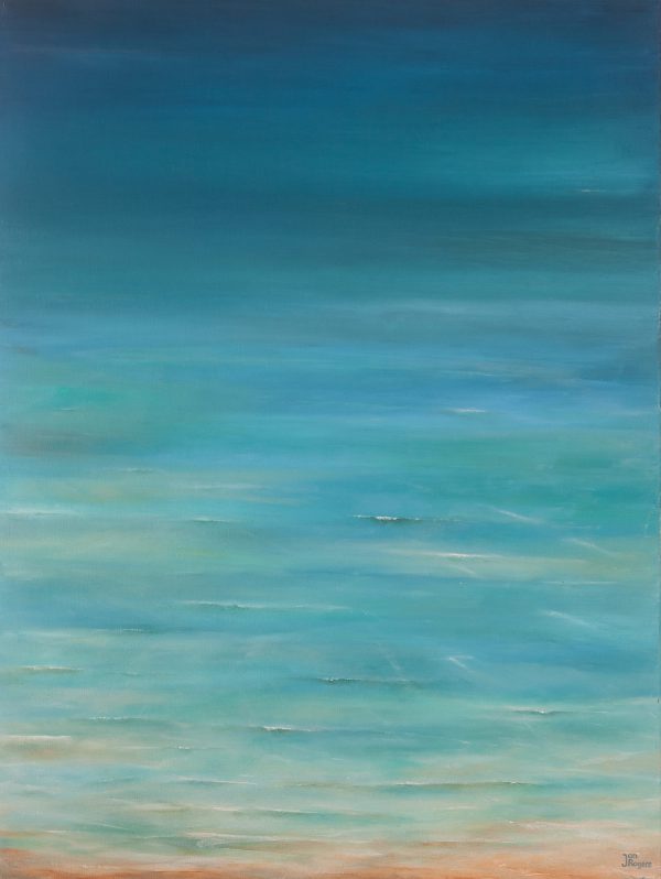 Shallow Waters On A Sandy Beach -Original oil painting by Jan Rogers.