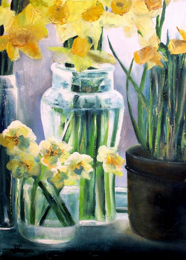 Spring Daffodils. Original oil painting by Jan Rogers.