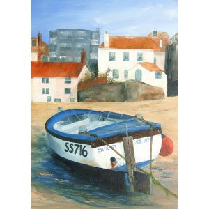 St Ives Harbour Boat. Original oil painting by Jan Rogers.