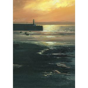 Sunrise Over St Ives Harbour. Original oil painting by Jan Rogers.