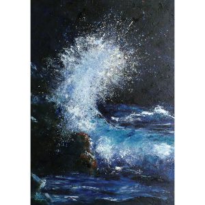 Big Wave Splash Oil Painting on Canvas by Jan Rogers