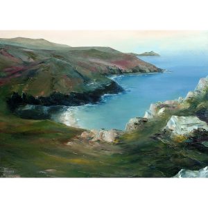 Zennor Landscape. Original oil painting by Jan Rogers.