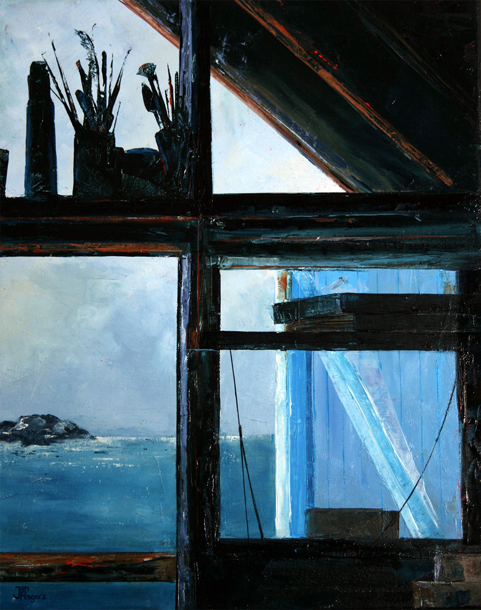 The Studio. Original oil painting by Jan Rogers.