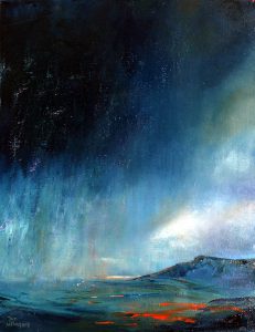 Storm over Zennor. Original oil painting by Jan Rogers.