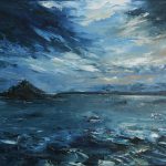 Stormy Mounts Bay - Original oil painting by Jan Rogers.