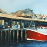Newlyn Docks. Original oil painting by Jan Rogers.