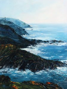 Pendeen Coastline. Original oil painting by Jan Rogers.