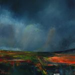 Stormy Cornish Moorland. Original oil painting by Jan Rogers.