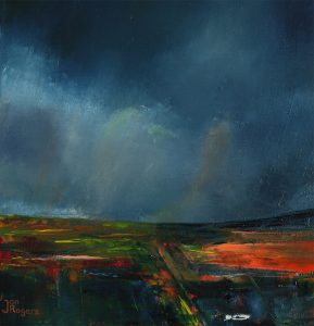 Stormy Cornish Moorland. Original oil painting by Jan Rogers.