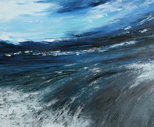 Rushing Waves. Original oil painting by Jan Rogers.