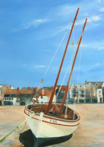 Cornish lugger. Original oil painting by Jan Rogers.