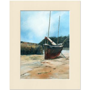 Cornish Lugger in St Ives. Original oil painting by Jan Rogers.