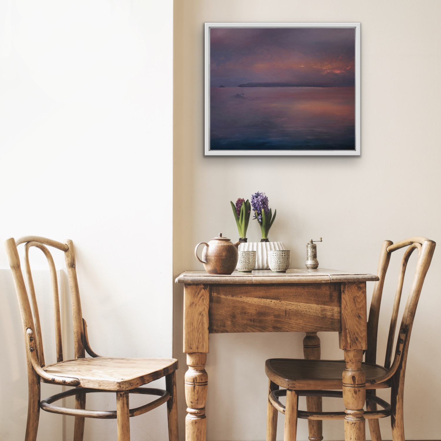 Godrevy Sunrise. Original oil painting by Jan Rogers.