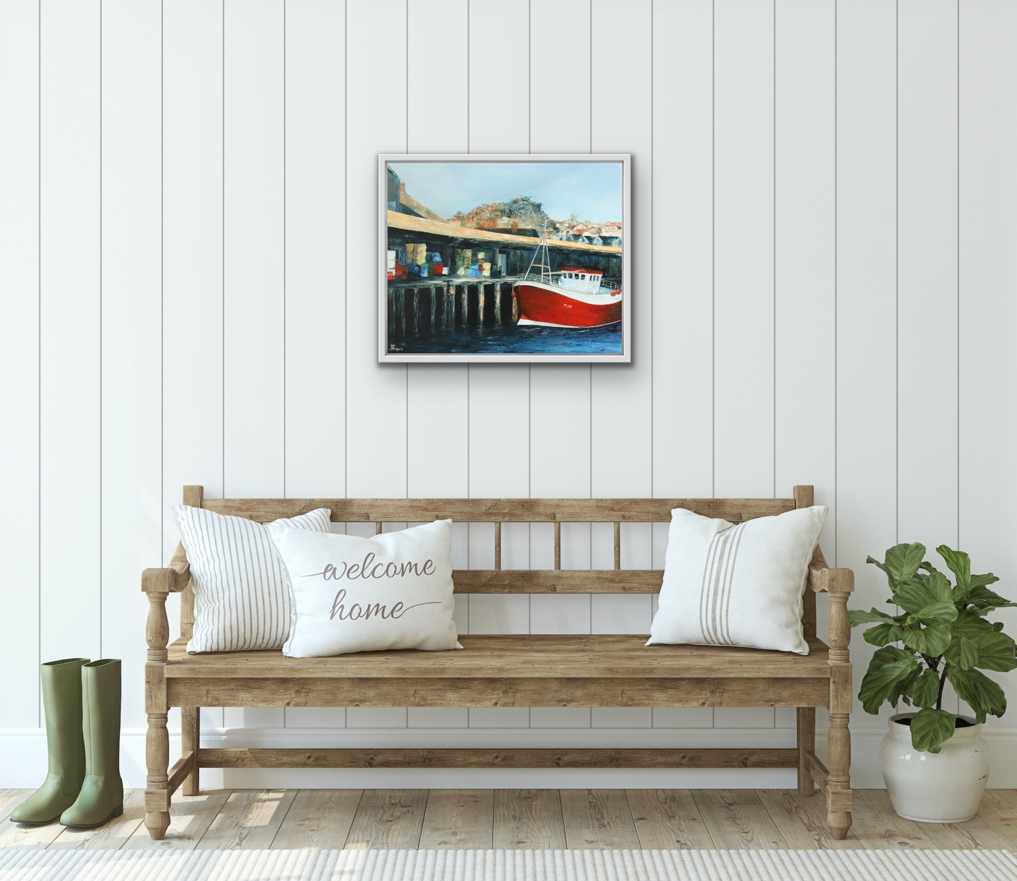 Newlyn Fish Market. Original oil painting by Jan Rogers.