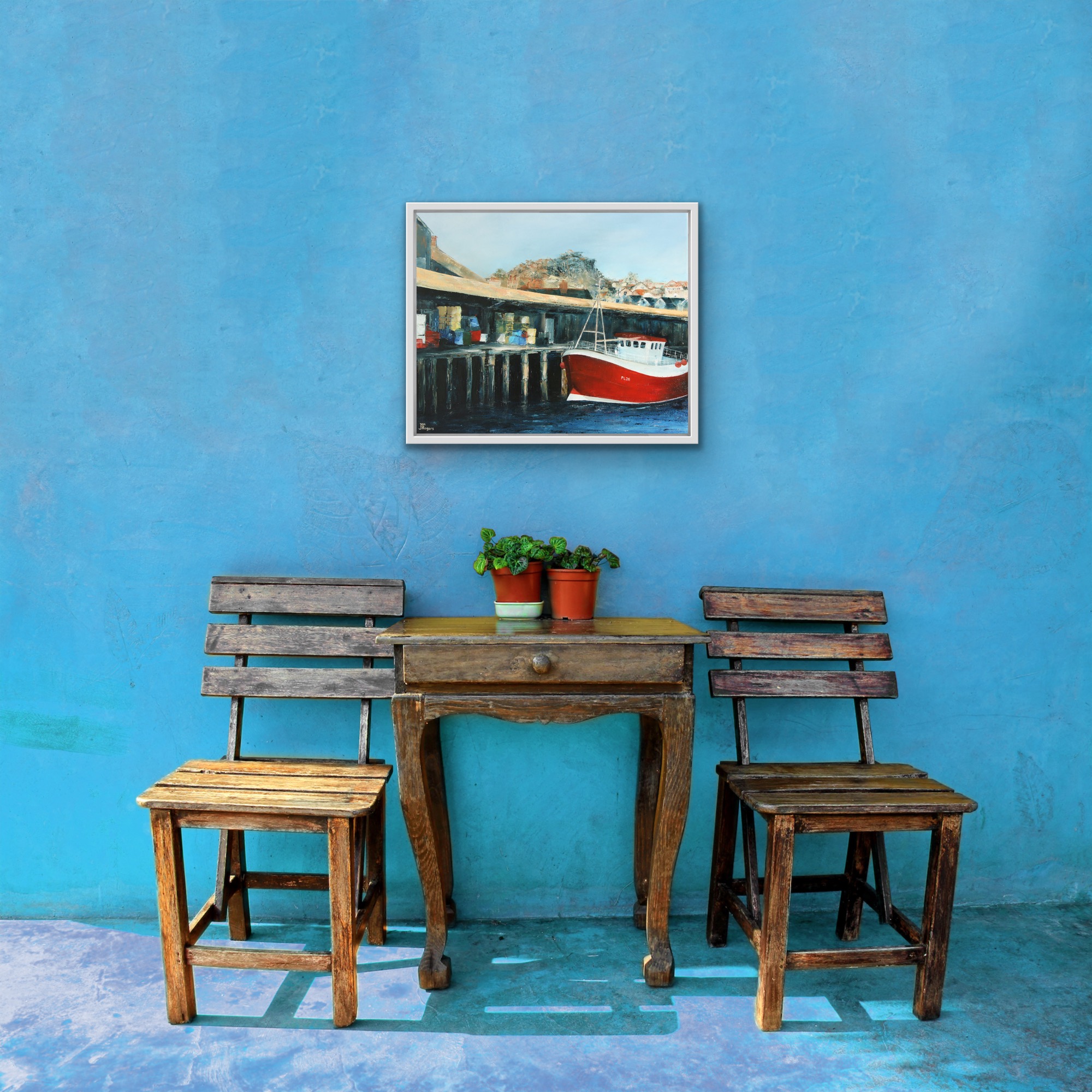 Newlyn Fish Market. Original oil painting by Jan Rogers.